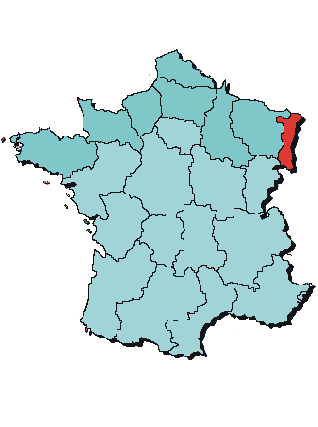 Alsace on French Map